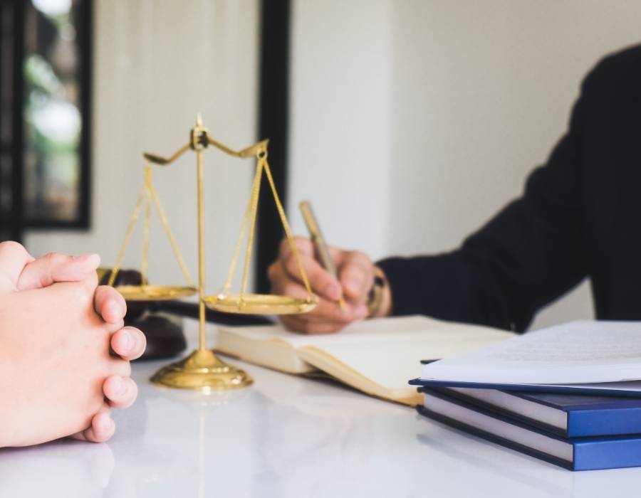 timeshare lawyer talking to a client