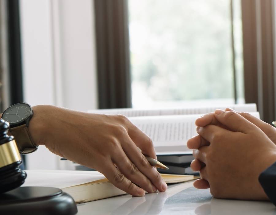 timeshare lawyer talking to a client